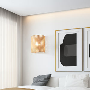 Applique murale Ascot E27 blanc aspect rotin lux.pro