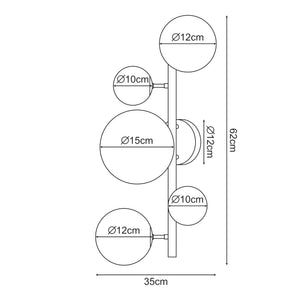 Wandlamp Makkor 62x35x24 cm 5xG9 lux.pro