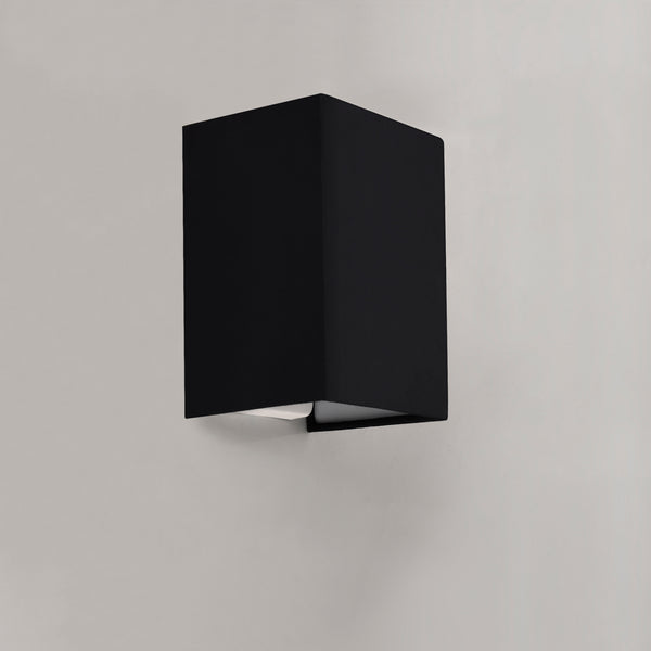 Applique Murale Schwerin Forme Angulaire E27 60 W 20 x 16 x 13 cm Abat-jour en Lin Noir [lux.pro]