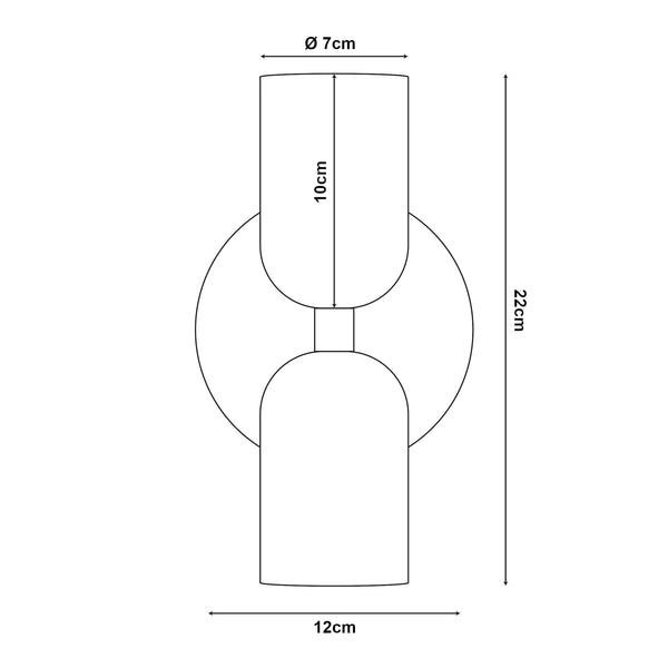 Wandlamp Trorlos 22x12x12 cm 2xE27 lux.pro