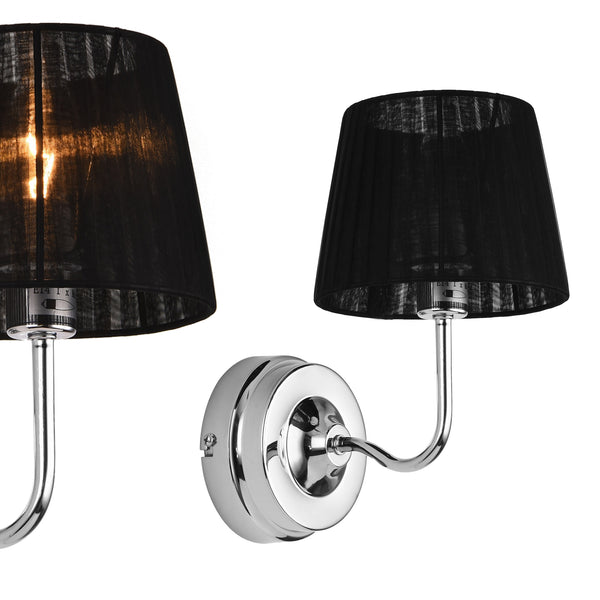 Wandlamp Brooklyn metaal en stof 21xØ11,5/Ø15 cm E14 - 2 kleuren