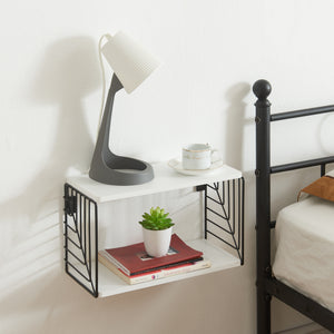 Étagère murale Moss 39x18x23 cm noir/blanc [en.casa] - premiumXL