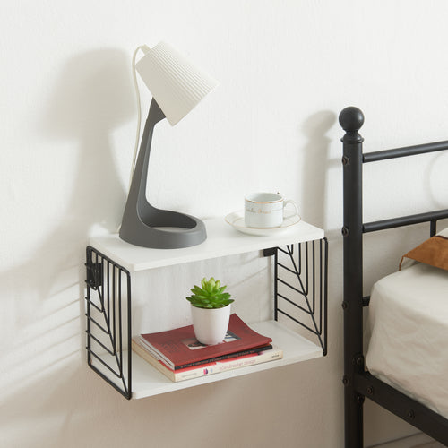 Étagère murale Moss 39x18x23 cm noir/blanc [en.casa] - premiumXL