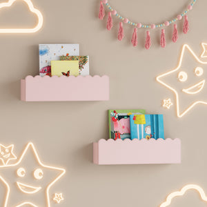 Enfants - Étagère murale lot de 2 Vestnes 40x10x10 cm Cotton Candy [en.casa] - premiumXL