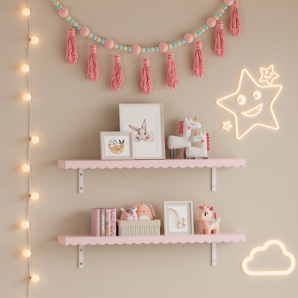 Kinder - Wandrek 2-delig Vestnes 80x17x4 cm Cotton Candy [en.casa] - premiumXL
