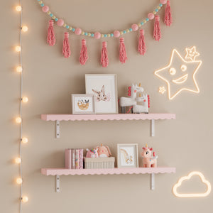 Kinder - Wandrek 2-delig Vestnes 80x17x4 cm Cotton Candy [en.casa] - premiumXL