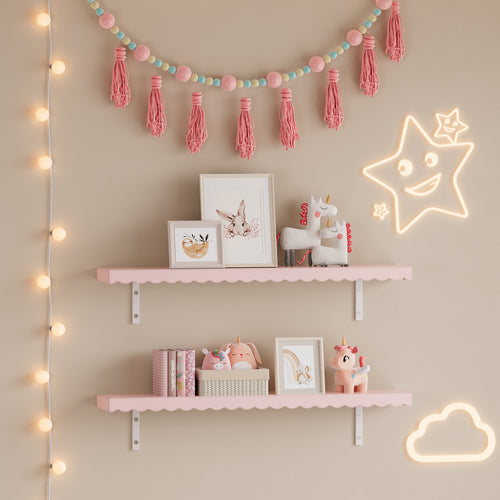 Enfants - Étagère murale lot de 2 Vestnes 80x17x4 cm Cotton Candy [en.casa] - premiumXL