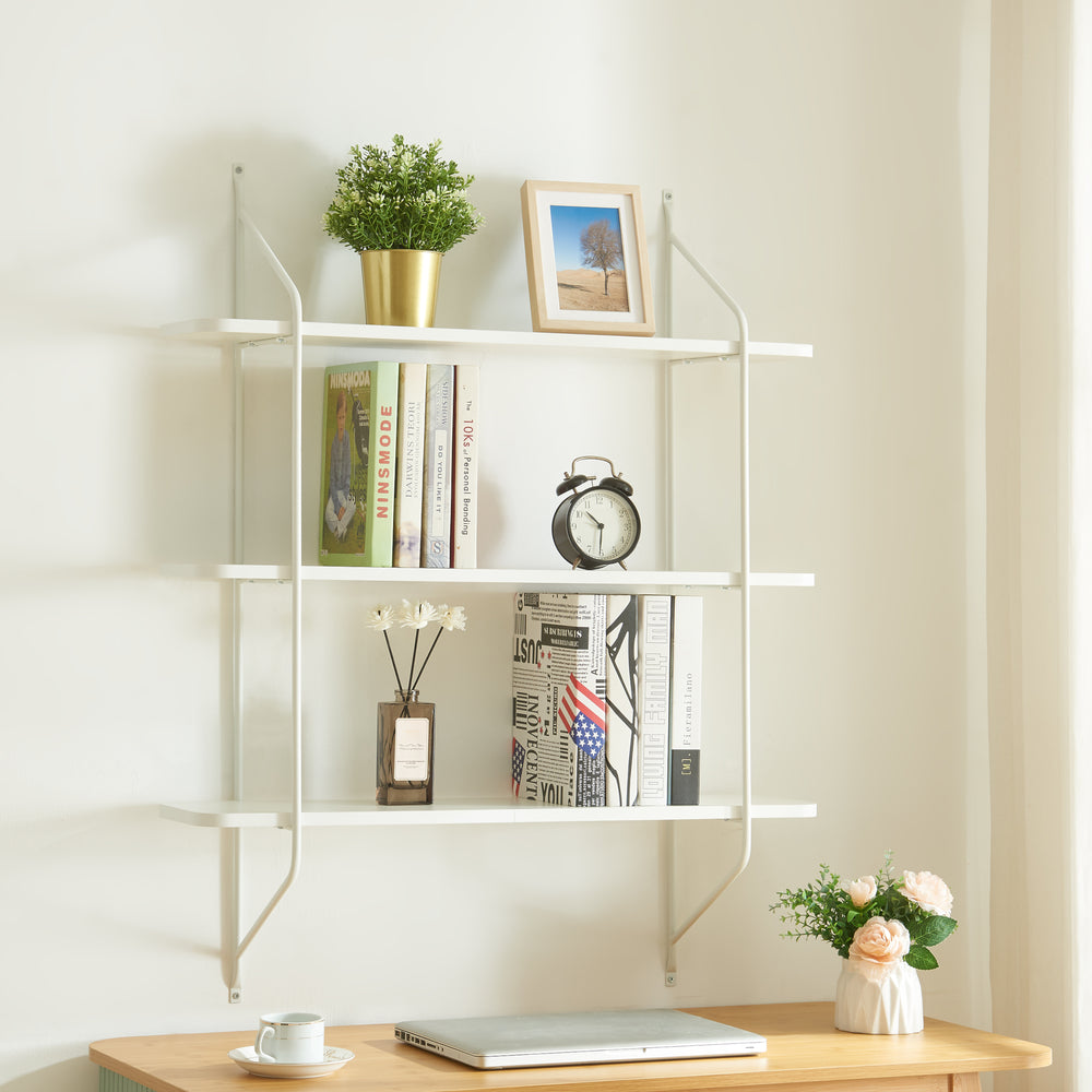 Wandrek Østfold met 3 planken 100x80x21 cm [en.casa]