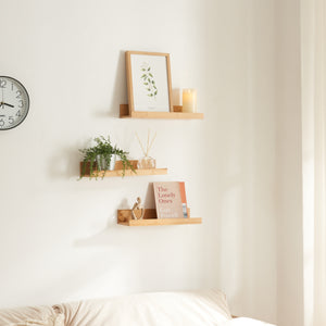 Wandplankenset Gildeskål 3-delig 40x13x7cm Bamboe [en.casa] - premiumXL