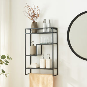 Étagère murale Uurainen acier 60 x 40 x 13 cm noir [en.casa]