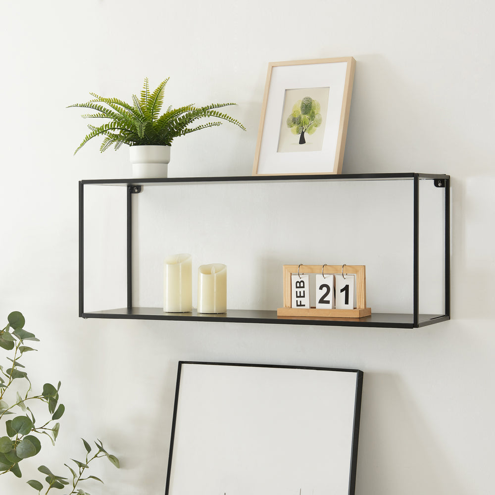Étagère murale Notodden Noir Acier [en.casa] - premiumXL