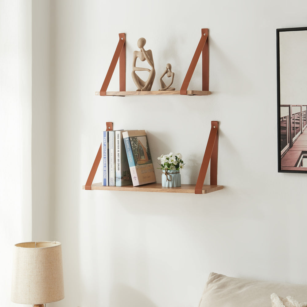 Ensemble d'étagères murales Utsira 48/60 x 20 x 30 cm 2 pièces aspect chêne/marron [en.casa] - premiumXL