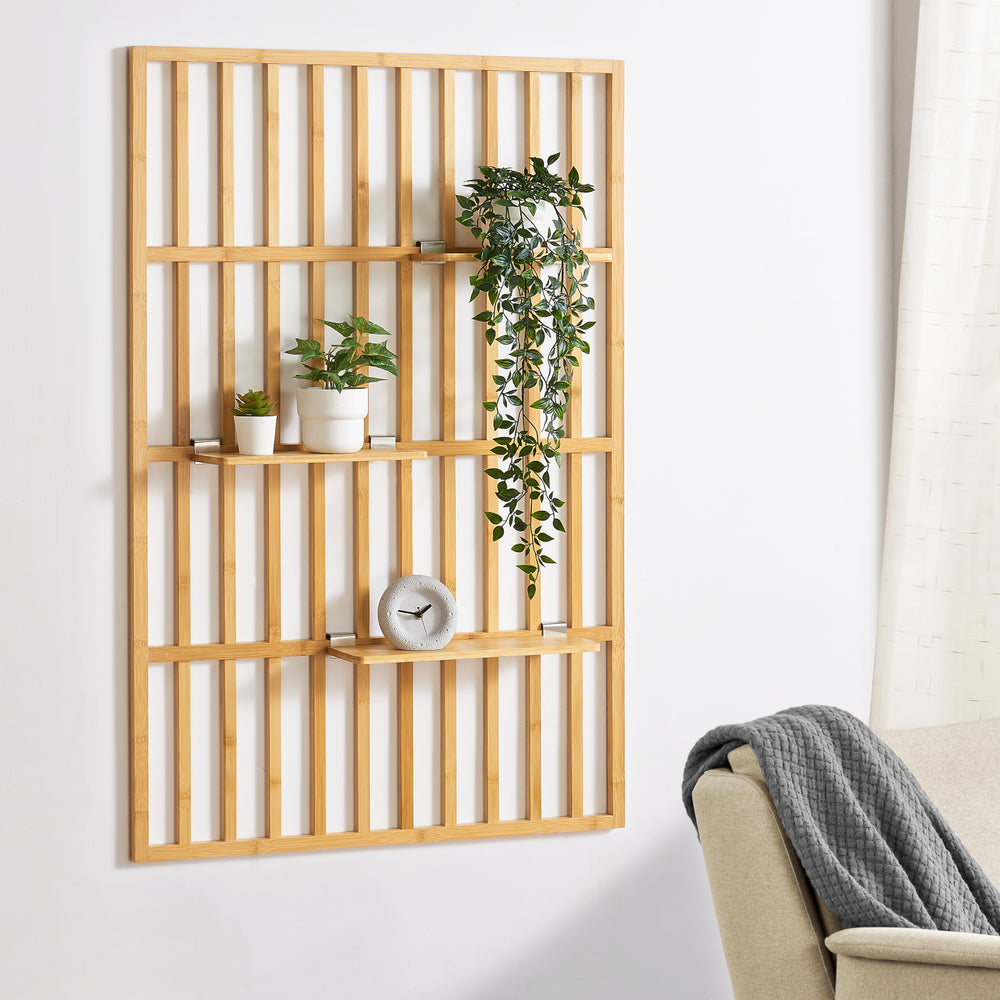Étagère murale Røst 120x80x13cm bambou [en.casa] - premiumXL