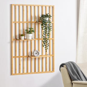 Étagère murale Røst 120x80x13cm bambou [en.casa] - premiumXL