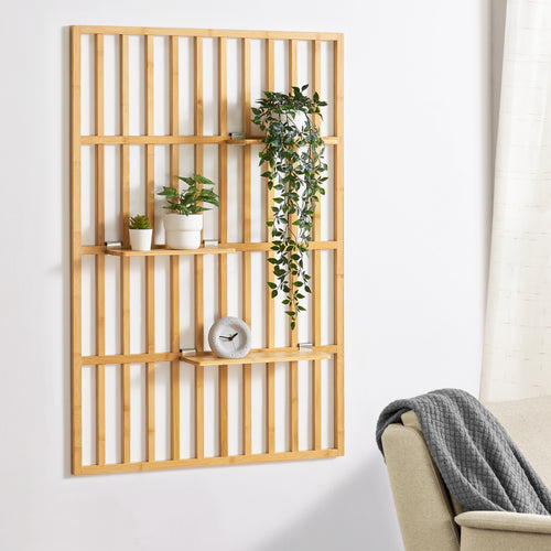 Étagère murale Røst 120x80x13cm bambou [en.casa] - premiumXL