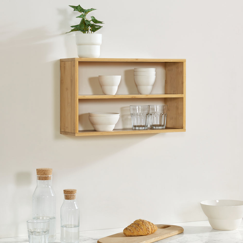 Étagère murale Gol bambou 50 x 15 x 30 cm naturel [en.casa]