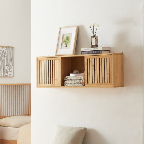 Étagère murale Ypäjä 93x20x33 cm bambou [en.casa] - premiumXL