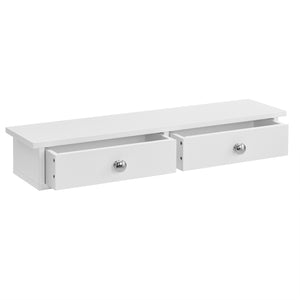 Étagère murale Geeste 60x15x10 cm avec 2 tiroirs Blanc [en.casa] - premiumXL