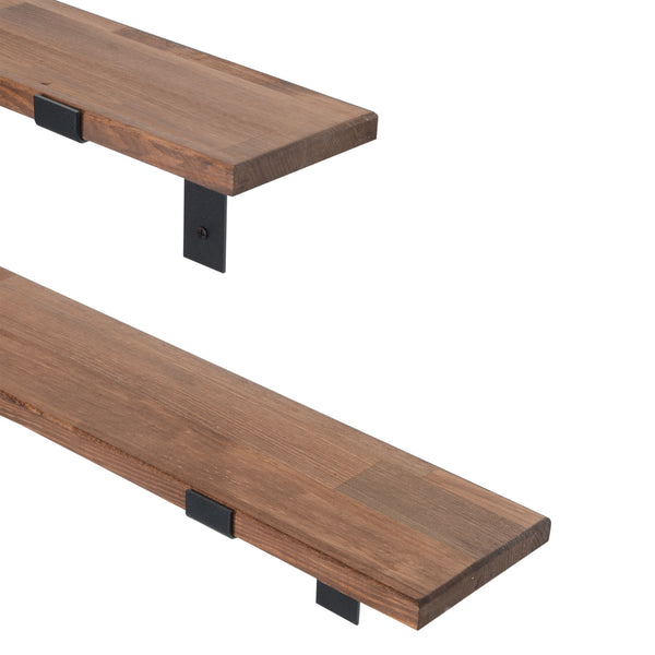 [en.casa] Wandplank set van 2 Løgstør 75x14x14 cm - 2 varianten