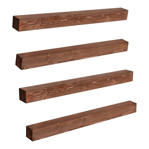 [en.casa] Wandplankset Munkebo 100x9x9 cm houtkleurig - 2 varianten