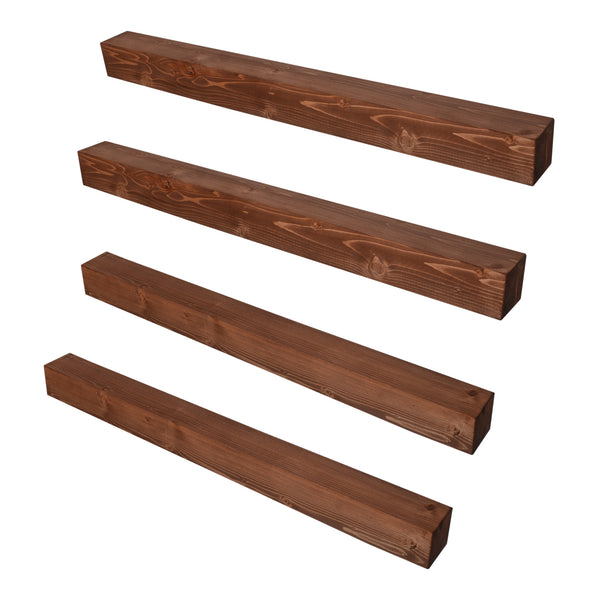[en.casa] Wandplankset Munkebo 100x9x9 cm houtkleurig - 2 varianten
