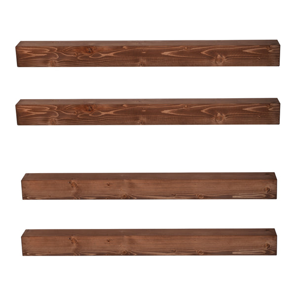 [en.casa] Wandplankset Munkebo 100x9x9 cm houtkleurig - 2 varianten