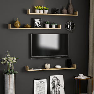 [en.casa] Wandplank set van 3 Arden 10x120x15 cm - 4 varianten