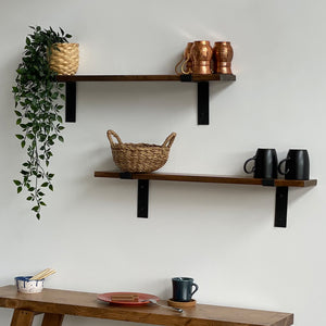 [en.casa] Wandplank set van 2 Løgstør 75x14x14 cm - 2 varianten