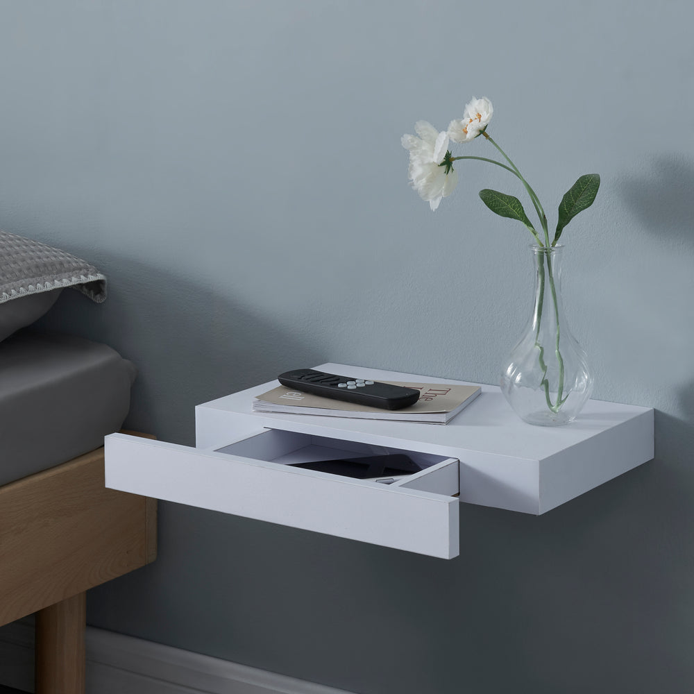 Étagère murale Hyvinkää avec tiroir [en.casa] - premiumXL