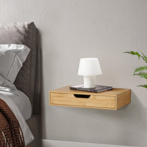 Wandplank met lade Bokn bamboe 40x24x8 cm [en.casa]