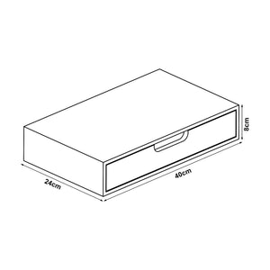 Wandplank met lade Bokn bamboe 40x24x8 cm [en.casa]