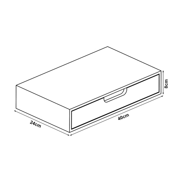 Wandplank met lade Bokn bamboe 40x24x8 cm [en.casa]
