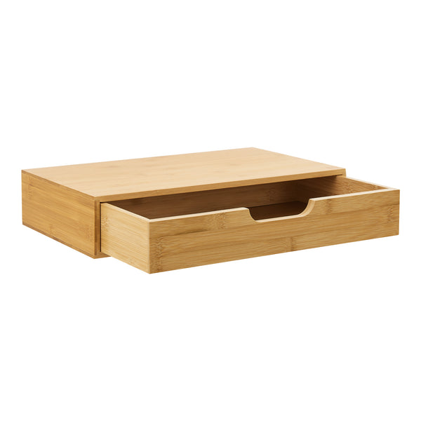 Wandplank met lade Bokn bamboe 40x24x8 cm [en.casa]
