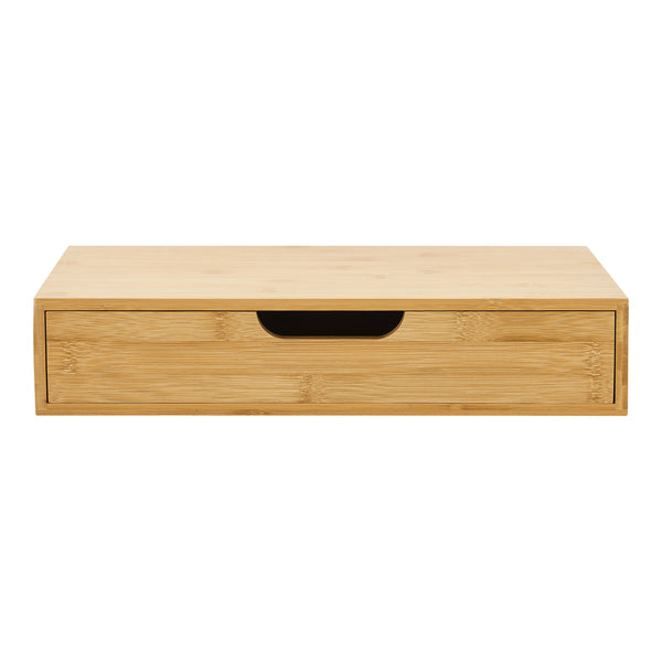 Wandplank met lade Bokn bamboe 40x24x8 cm [en.casa]