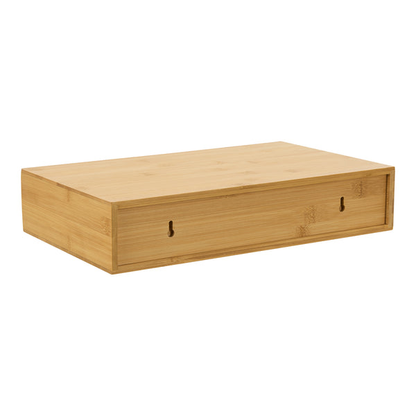 Wandplank met lade Bokn bamboe 40x24x8 cm [en.casa]
