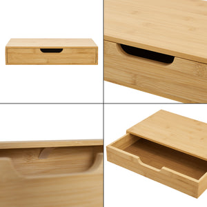 Wandplank met lade Bokn bamboe 40x24x8 cm [en.casa]