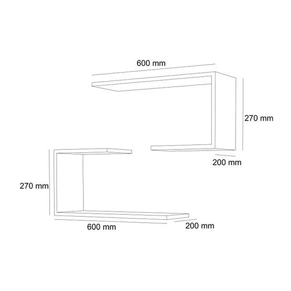 [en.casa] Wandplank Årslev set van 2 - 3 varianten