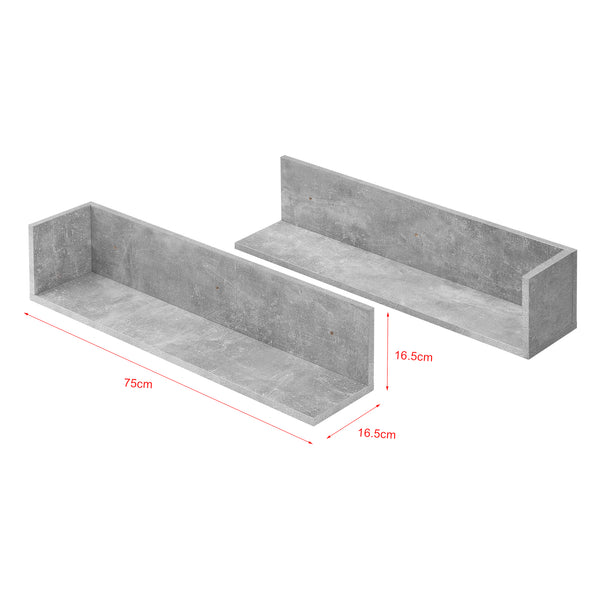 Wandplank Elverum set van 2 75x16,5x16,5 cm - 3 varianten