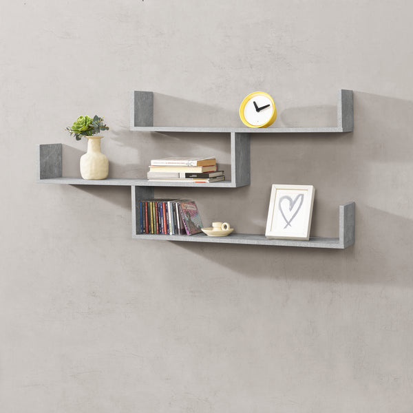 Wandrek Grimstad met 3 planken 119x18x55 cm - 3 varianten