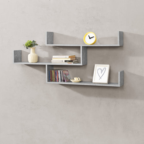 Wandrek Grimstad met 3 planken 119x18x55 cm - 3 varianten