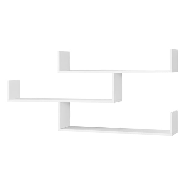 Wandrek Grimstad met 3 planken 119x18x55 cm - 3 varianten