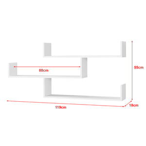 Wandrek Grimstad met 3 planken 119x18x55 cm - 3 varianten