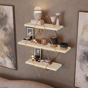 Wandrek Heinävesi met 3 planken 65x60x15 cm [en.casa]