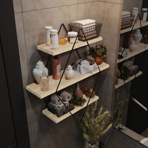 Wandrek Heinävesi met 3 planken 65x60x15 cm [en.casa]