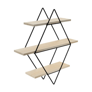 Wandrek Heinävesi met 3 planken 65x60x15 cm [en.casa]