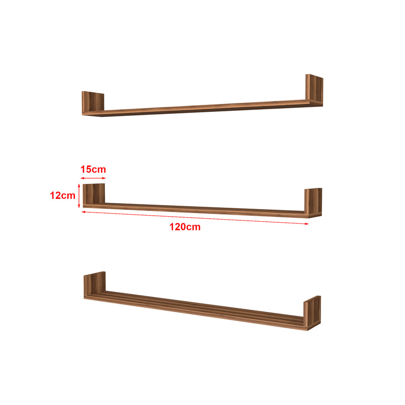 Maatschets [en.casa] Wandplank set van 3 Höganäs - 8 varianten