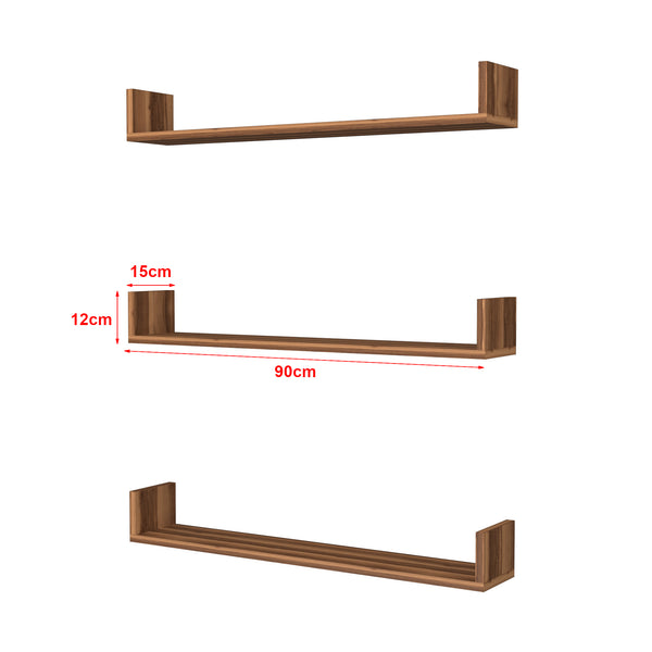 [en.casa] Wandplank set van 3 Höganäs - 8 varianten