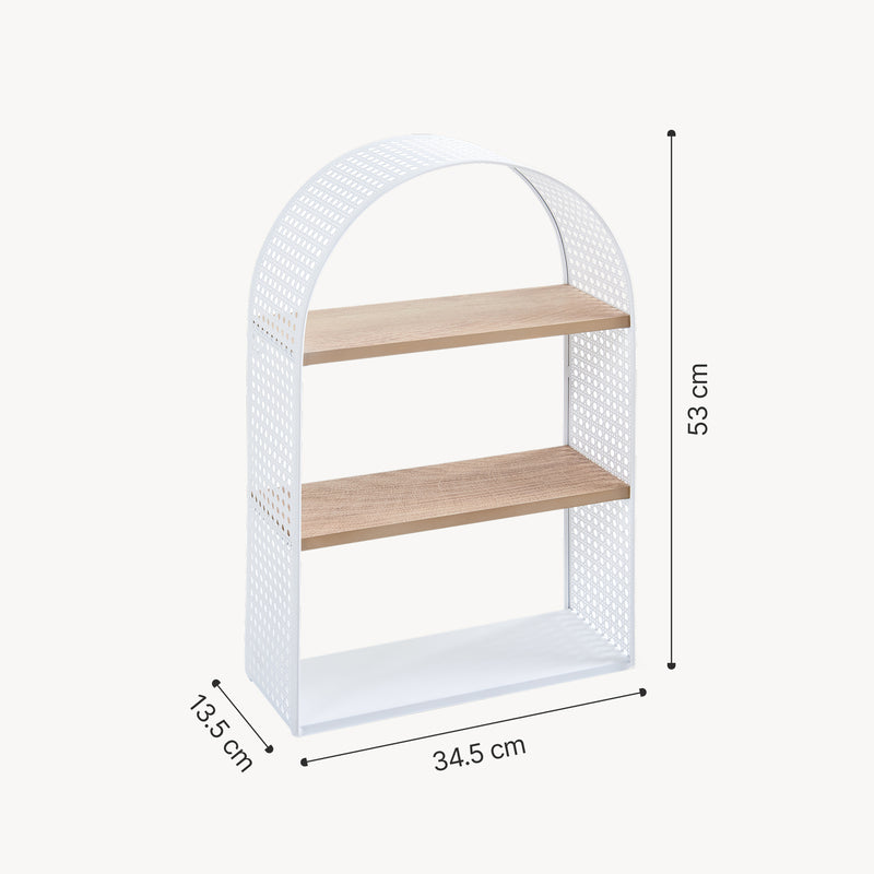 Maatschets Wandrek Jäller met 3 planken 53x35x14 cm [en.casa]
