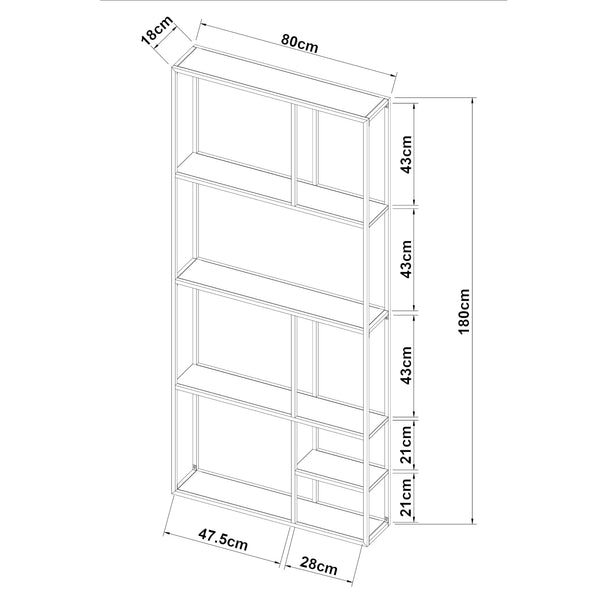 [en.casa] Wandplank Jämijärvi staal zwart - 5 varianten