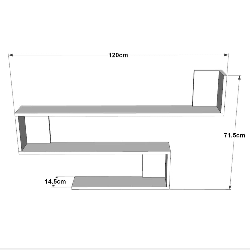 Maatschets [en.casa] Wandplank Kitee 120x14,5x71,5cm - 5 varianten